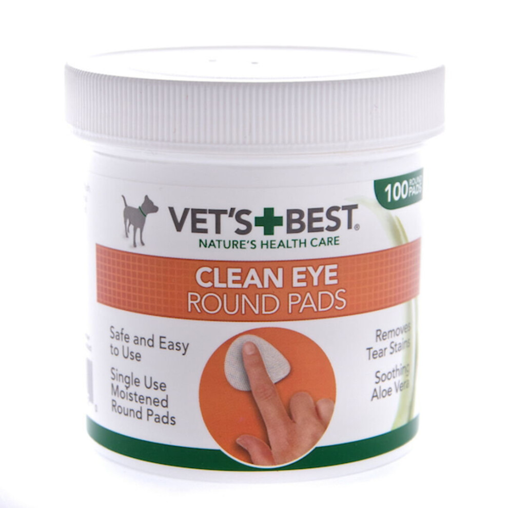 Vets Best Clean Eye Round Pads 100 Wipes