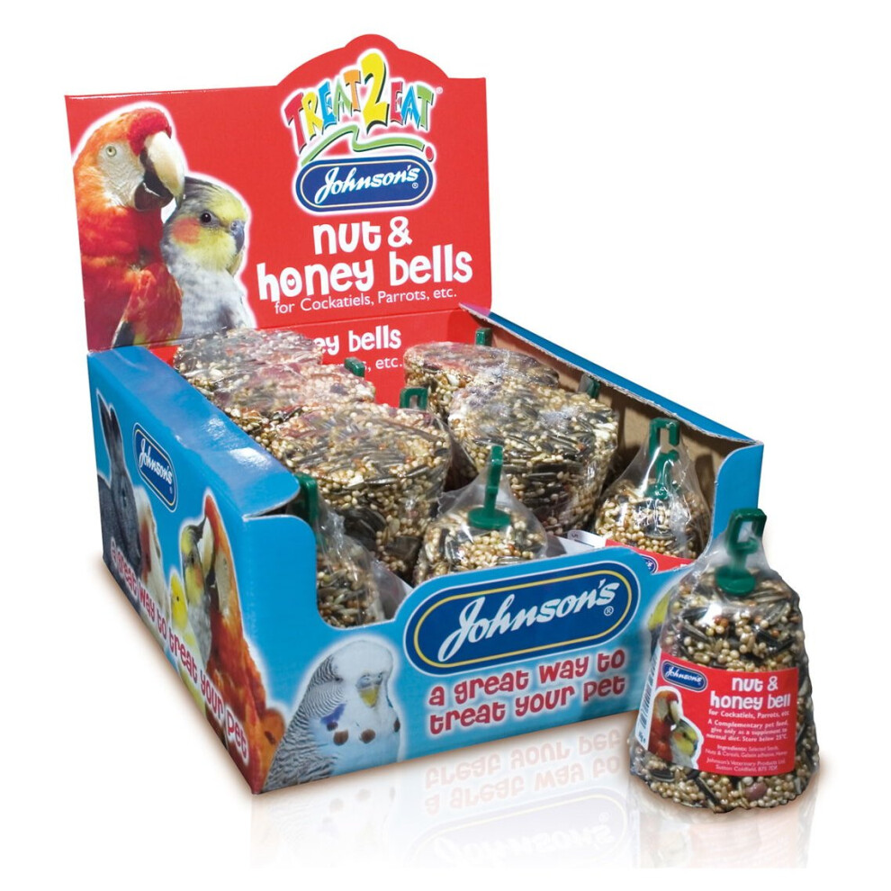 Johnson's Veterinary Jvp Treat2eat Cockatiel/Parrot Nut & Honey Bell 50G (Pack Of 15)