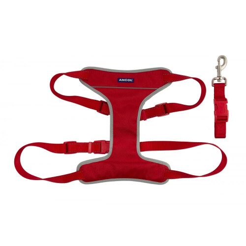 Ancol Nylon Travel & Exercise Harness Red Extra Large 68-116cm
