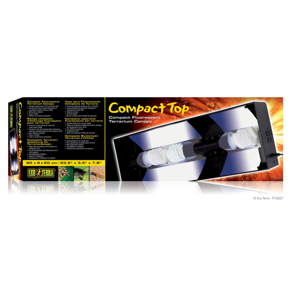 Exo Terra Compact Fluorescent Canopy Triple 60cm
