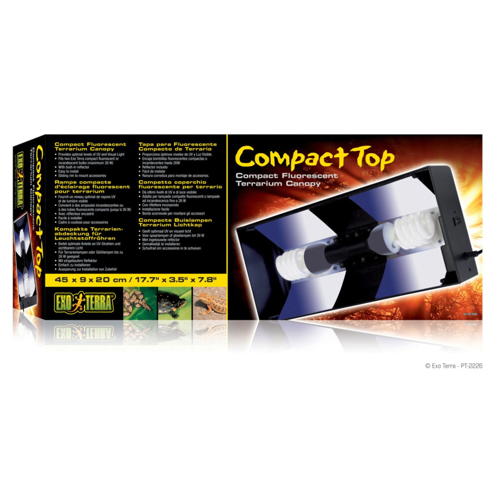 Exo Terra Compact Fluorescent Canopy Double 45cm