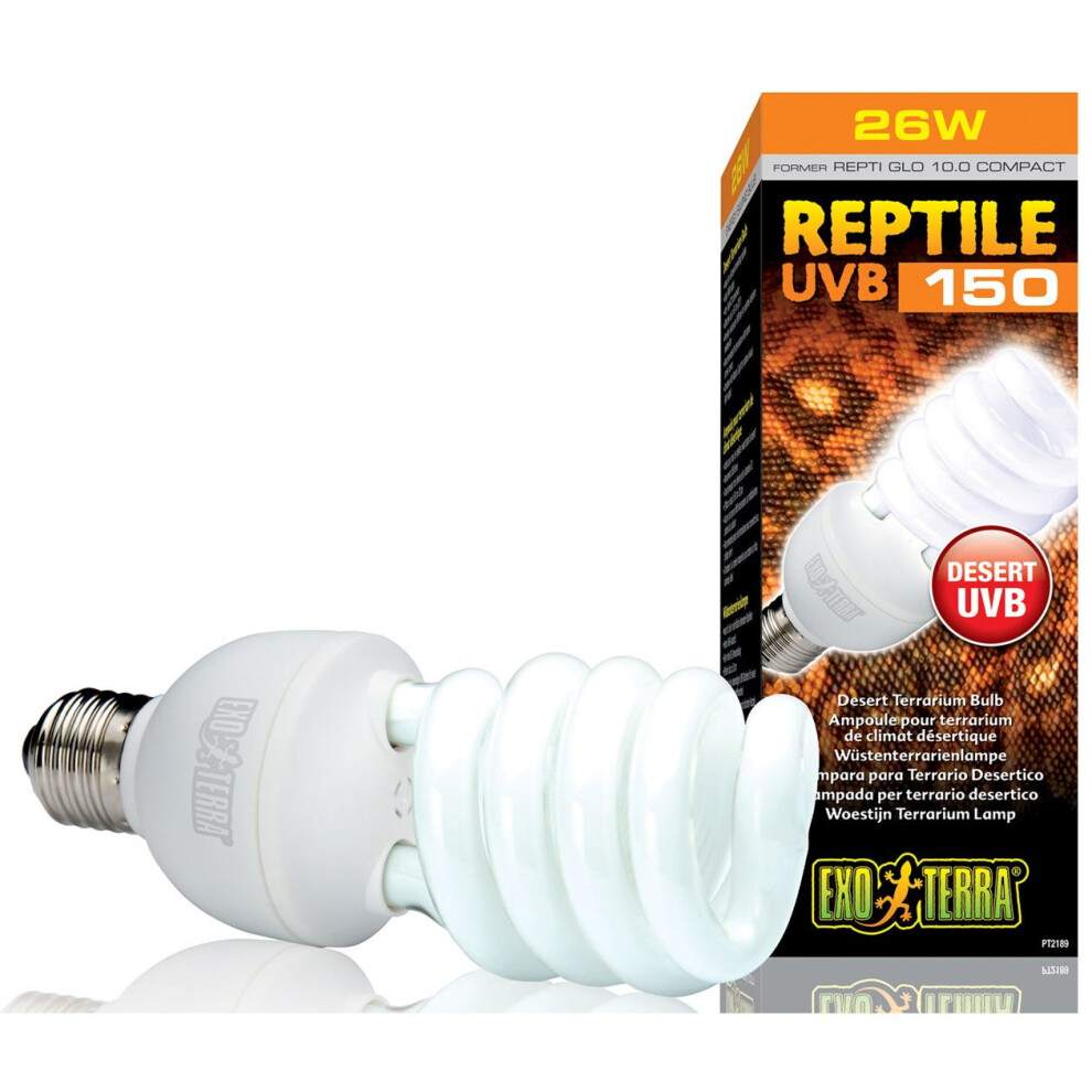 Exo Terra Reptile Uvb 150 Desert Terrarium Fluorescent Bulb 26w