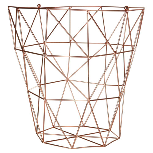 Premier Housewares Vertex Storage Basket Copper Plated Finish