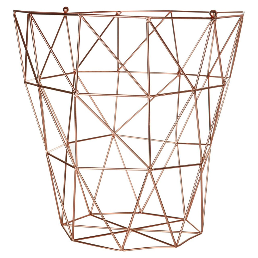 Premier Housewares Vertex Storage Basket Copper Plated Finish