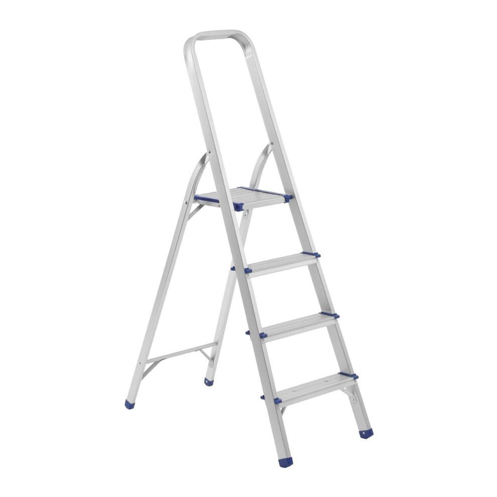 Folding 4 Step Aluminium Ladder, Silver