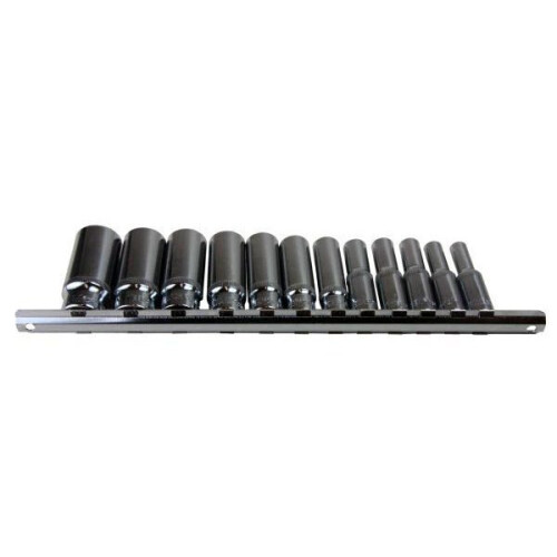 us pro US PRO 12pc 3/8"dr Deep SAE Sockets 6 Sided Hex On Rail 3257 2