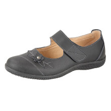 (7 UK) Boulevard Womens Wide Touch Fasten Shoes Black