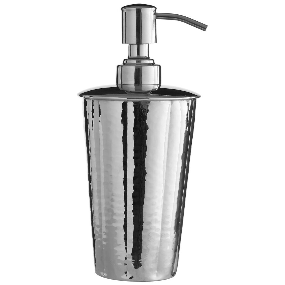Metallic Nickel Finish Lotion Dispenser Hammered Surface, 450ml
