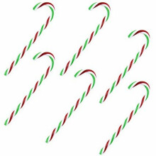 TRIXES 6PC Red Green and White Plastic Twisted Candy Cane
