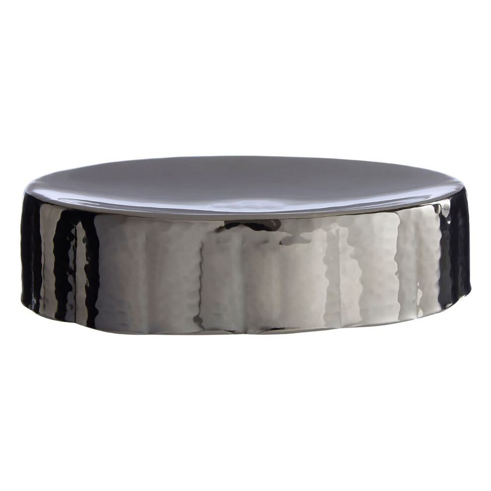 Premier Housewares Metallic Nickel Finish Soap Dish Hammered Effect Black