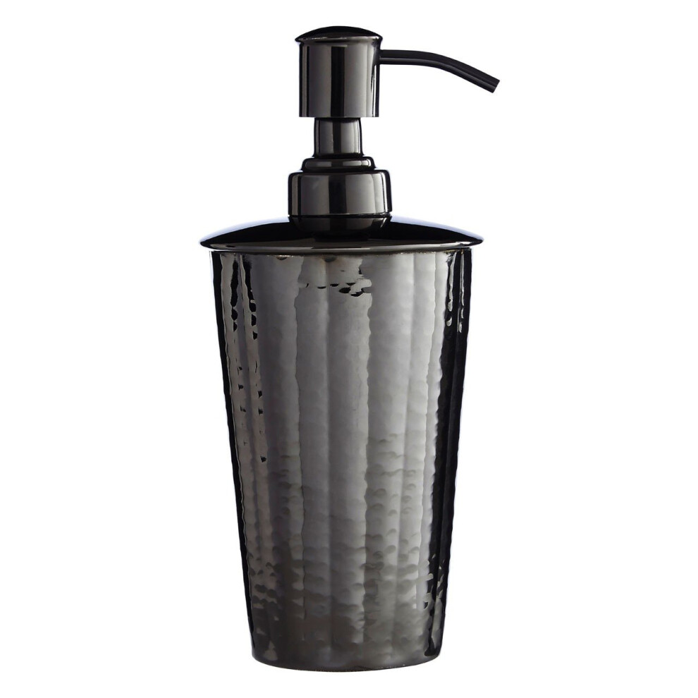 Metallic Black Nickel Finish Lotion Dispenser Hammered Surface, 450ml