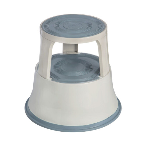 Premier Housewares (Grey) 2 Tier Step Stool Robust Steel Non-slip Rubber Top
