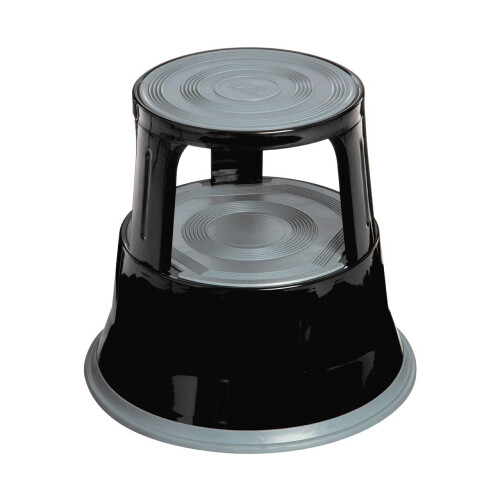 Premier Housewares (Black) 2 Tier Step Stool Robust Steel Non-slip Rubber Top