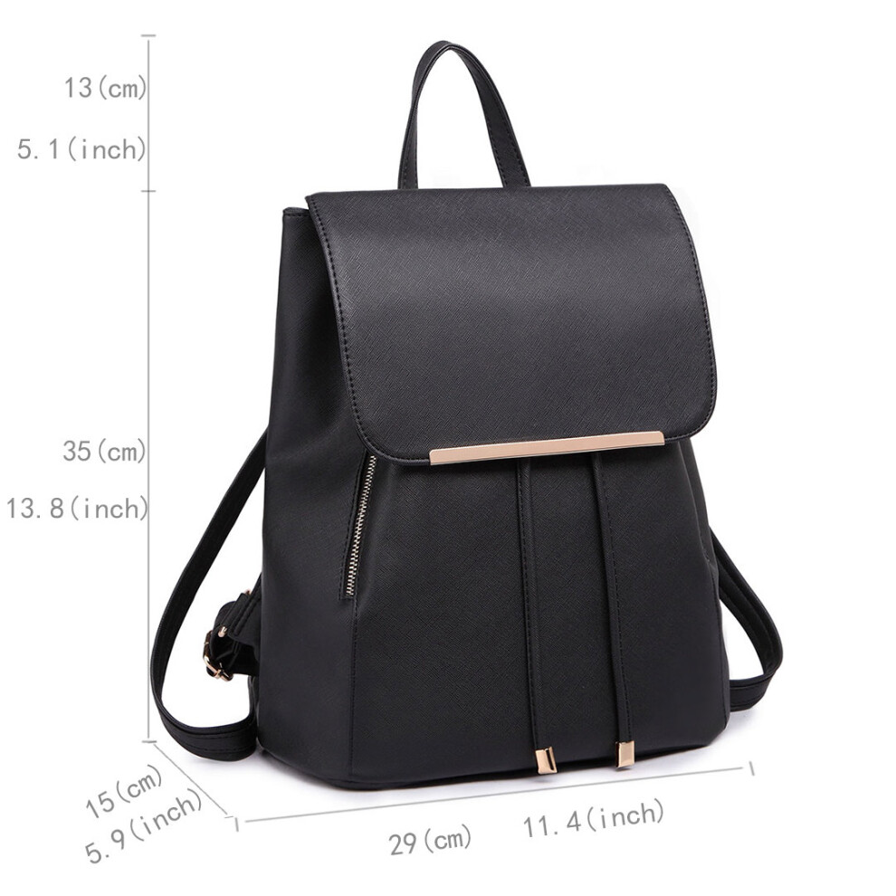 Black leather outlet rucksack womens