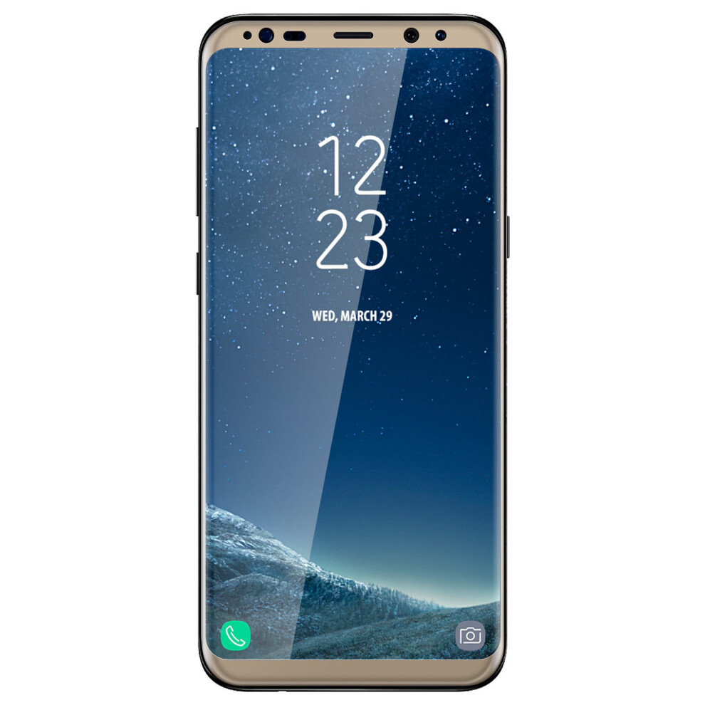 Tempered Glass Screen Protector For Samsung Galaxy S8 - Edges Gold 3662427155991