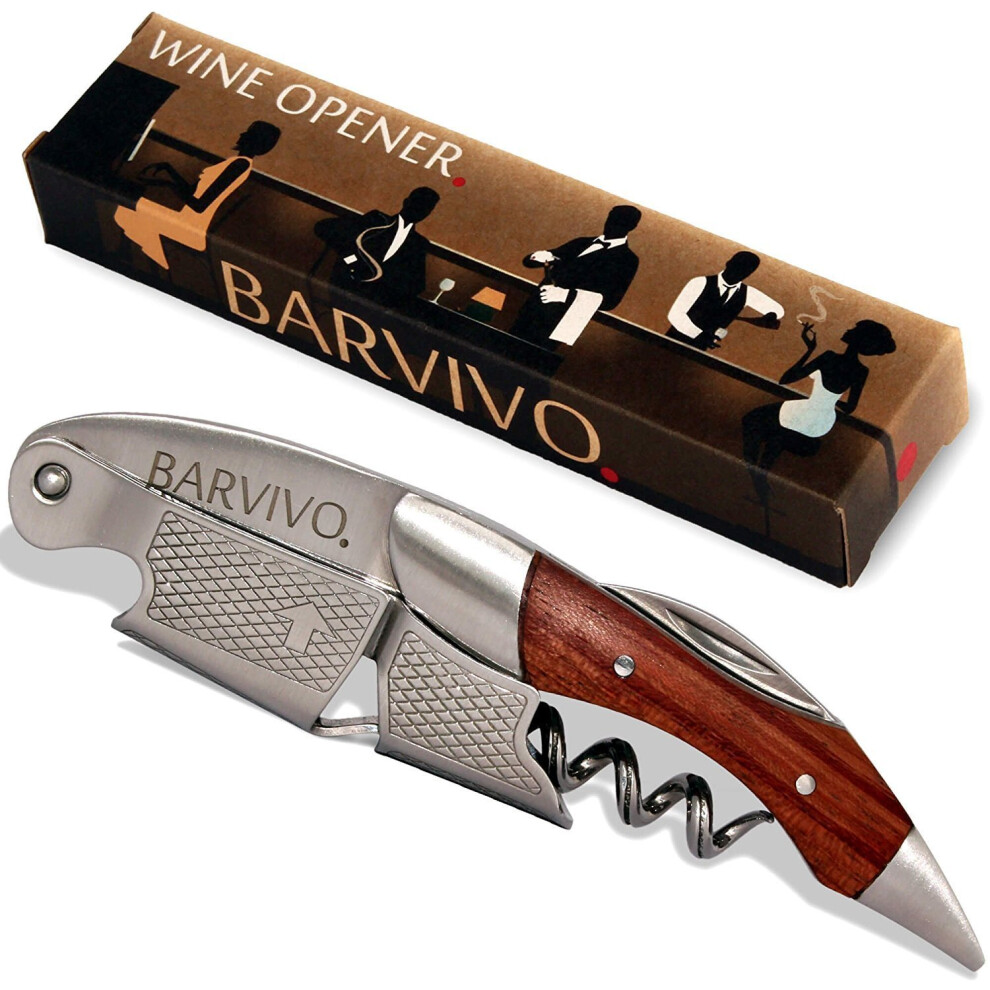 Professional Waiters Corkscrew by Barvivo -  for Beer and Wine Bottles
