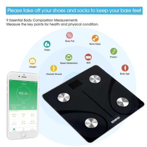 RENPHO RENPHO Bluetooth Body Fat Scale - FDA Approved - Smart BMI Scale 2
