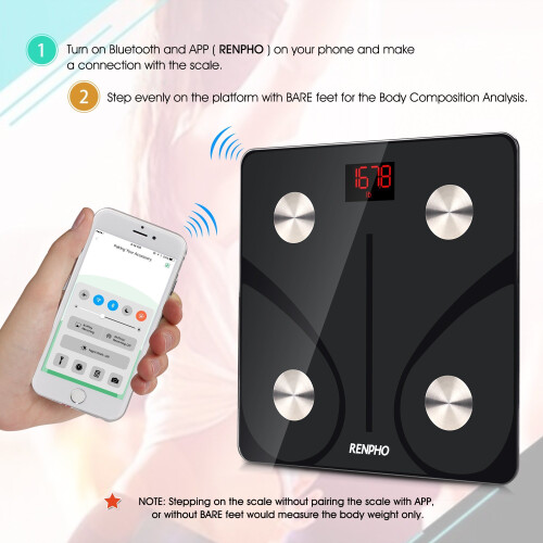 RENPHO RENPHO Bluetooth Body Fat Scale - FDA Approved - Smart BMI Scale 1