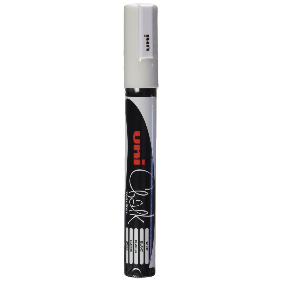 uni-ball uni Chalk Marker, Broad Bullet Tip - White, Pack of 4