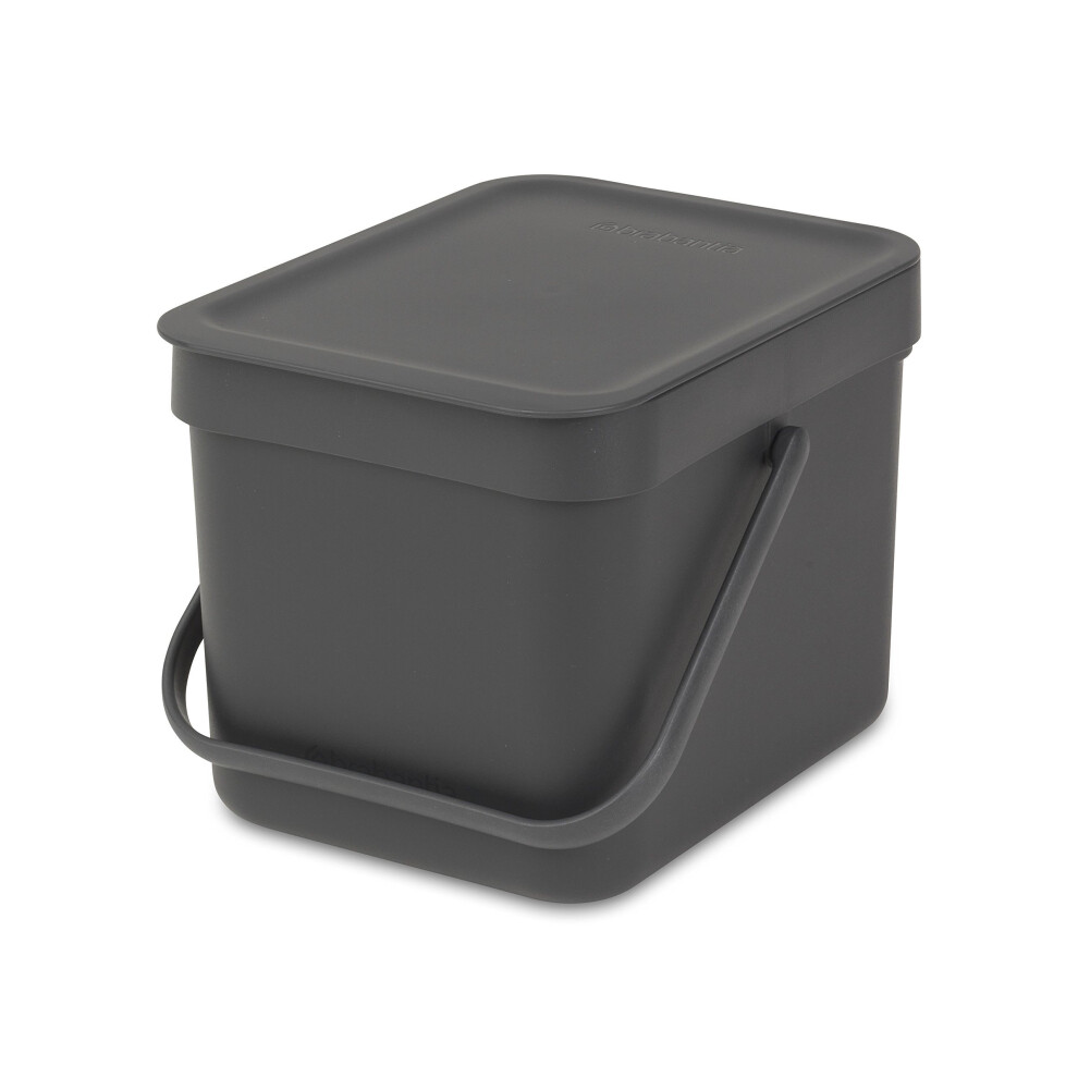 Brabantia Sort and Go Food Waste Caddy, Plastic, 6 L - Grey