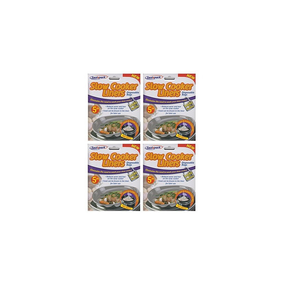 20 Sealapack Slow Cooker Liners Cooking Bags 4 x 5 Pack For Round & Oval Cookers
