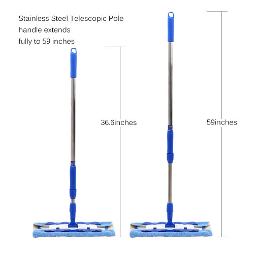 MR. SIGA Professional Microfiber Mop (Included 3 Microfiber Cloth Refills 2