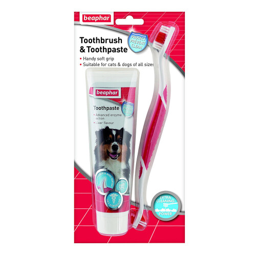 Beaphar (1 Pack) Beaphar Toothbrush and Toothpaste Kit for Dogs