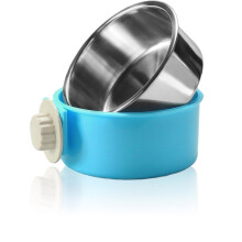 Joyoldelf 2-in-1 Dog Bowl Feeder Pet Puppy Food Water Bowl, Blue