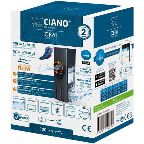 Ciano CF20 Aquarium Internal Filter 5-20 L 2