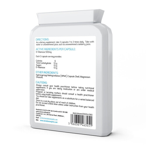 Precision D-Mannose 500mg 90 Capsules Targeted Release 1