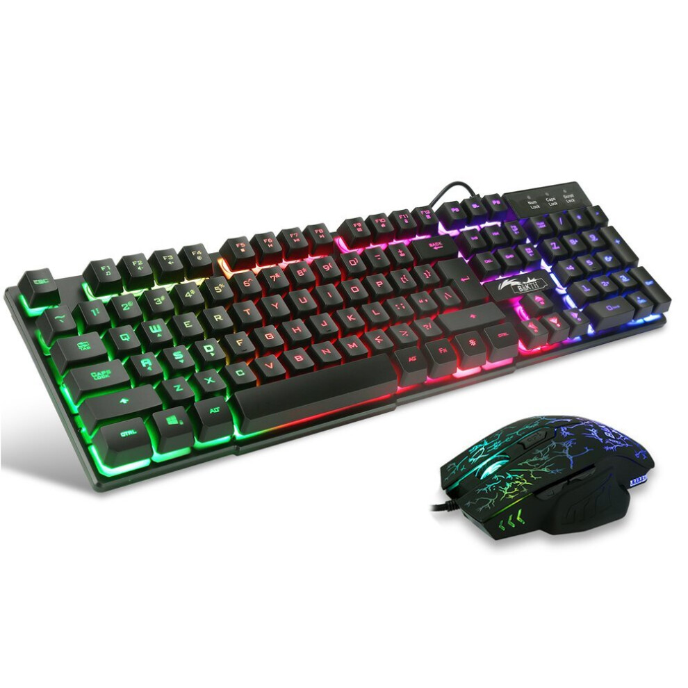 Bakth Rainbow Led Backlit Mechanical Usb Wired Gaming Keyboard Mouse Combo 600231333849