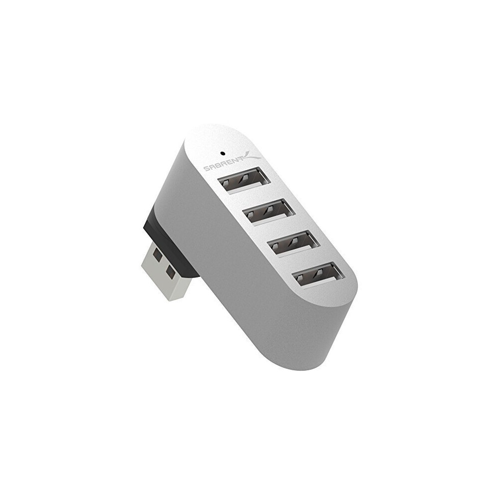 Sabrent 4 Port Aluminum Mini USB 2.0 Rotatable Hub [90Â°/180Â° Degree Rotatable]