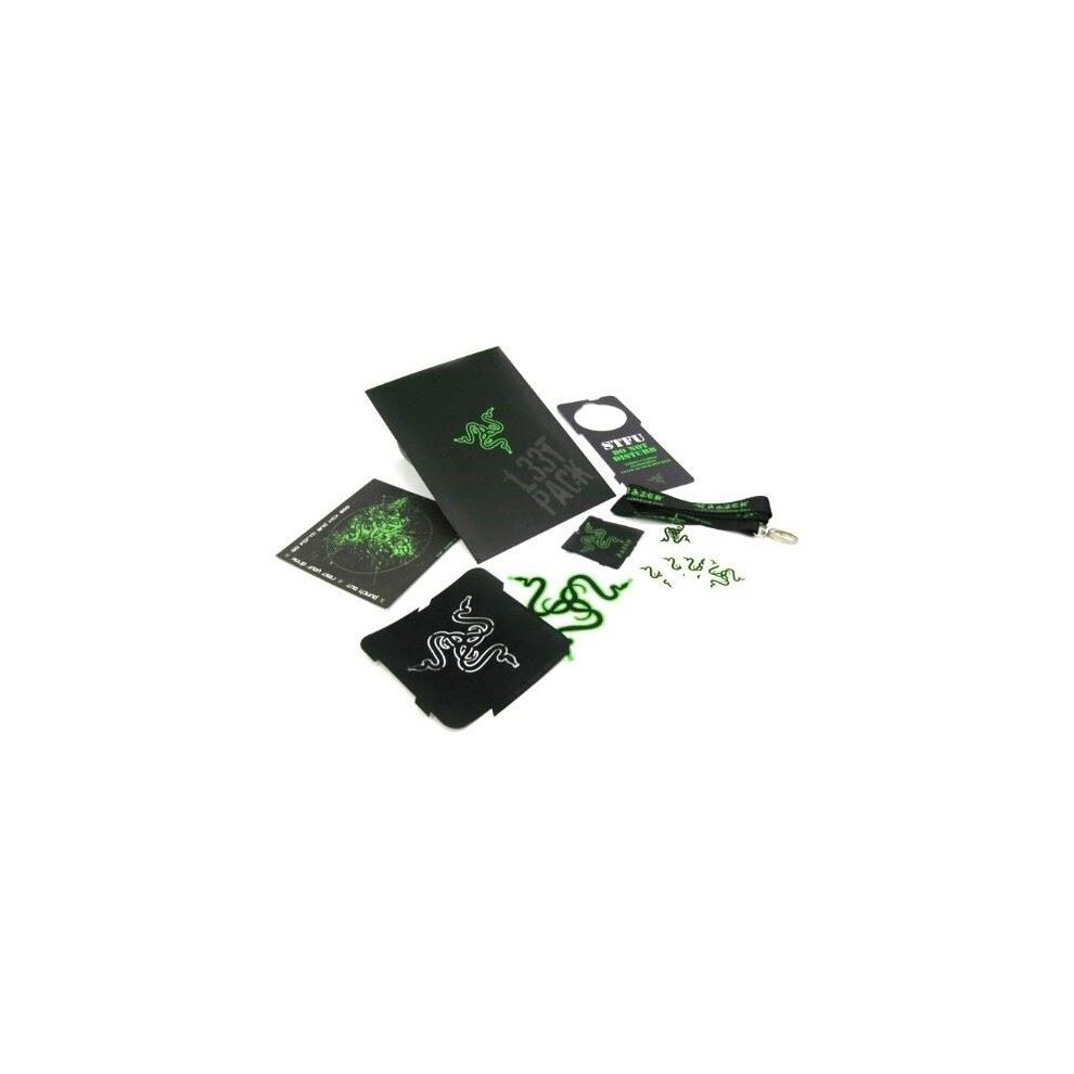 Razer L33T Pack Gaming Accessory Bundle (Coaster,Lanyard,DogTag,Tattoos & more)