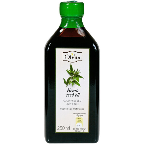 Olvita Raw Hemp Seed Cold-Pressed, Unrefined 250ml