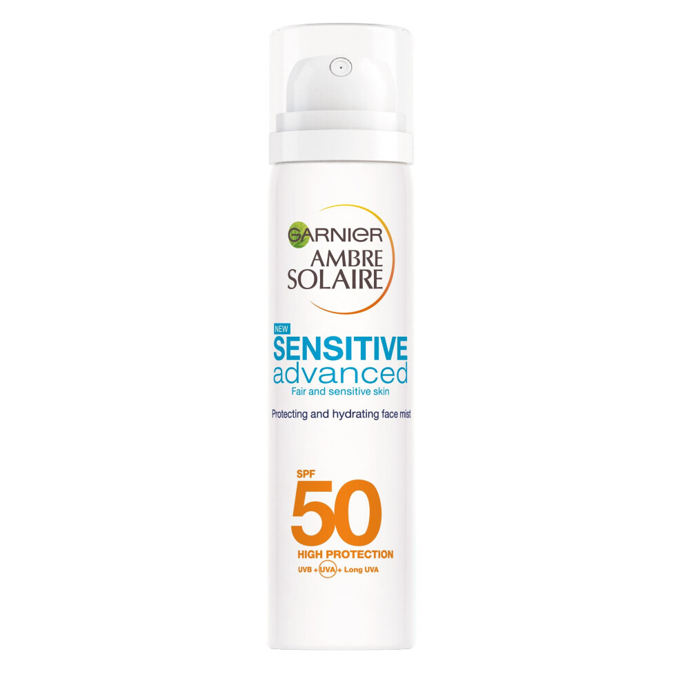 Garnier Ambre Solaire Sensitive Hydrating Face Sun Cream Mist SPF50 75ml