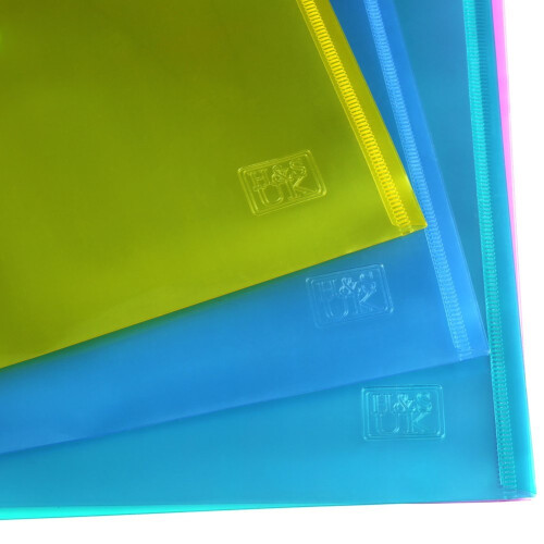 H&S 30 A4 Plastic Document Files Wallet Folder Foolscap Popper Wallets 2
