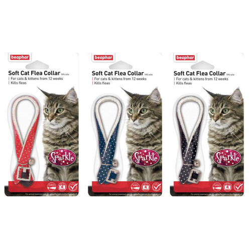 Beaphar (Sparkle, 1 Pack) Beaphar Soft Cat Flea Collar - Reflective, Velvet and Sparkle