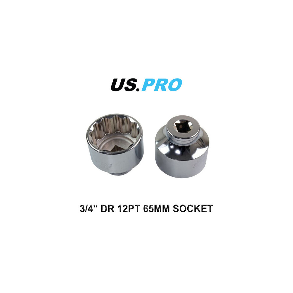 US PRO 3/4" Dr 12pt 65mm Socket X 1, Ideal For Transit Hub Nuts 1487