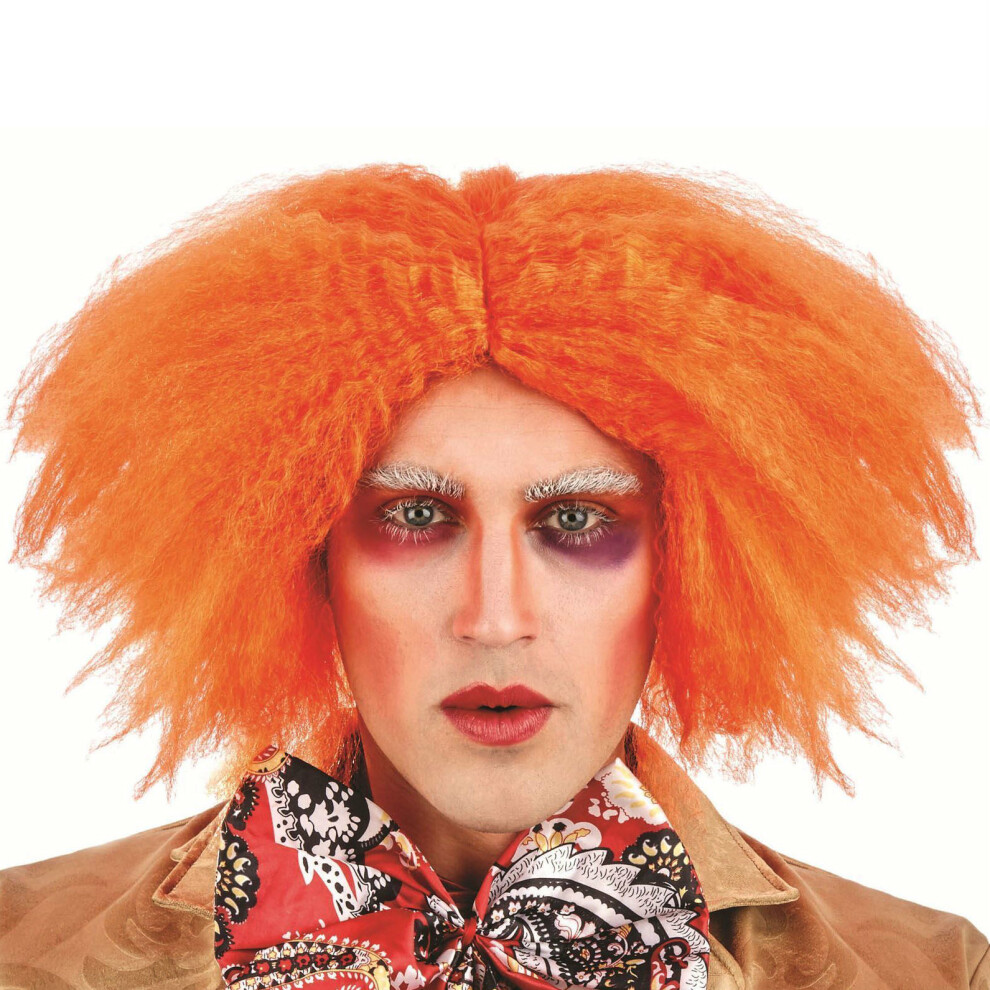 Unisex Crazy Ginger Curly Mad Hatter Wig