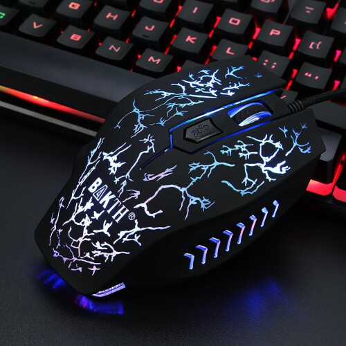 BAKTH Rainbow LED Backlit Mechanical USB Wired Gaming Keyboard Mouse Combo 2