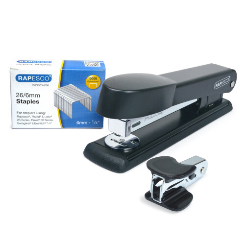 Rapesco 1471 Marlin Stapler Staple Remover 26/6 mm Staples B/5000, Black, Bundle