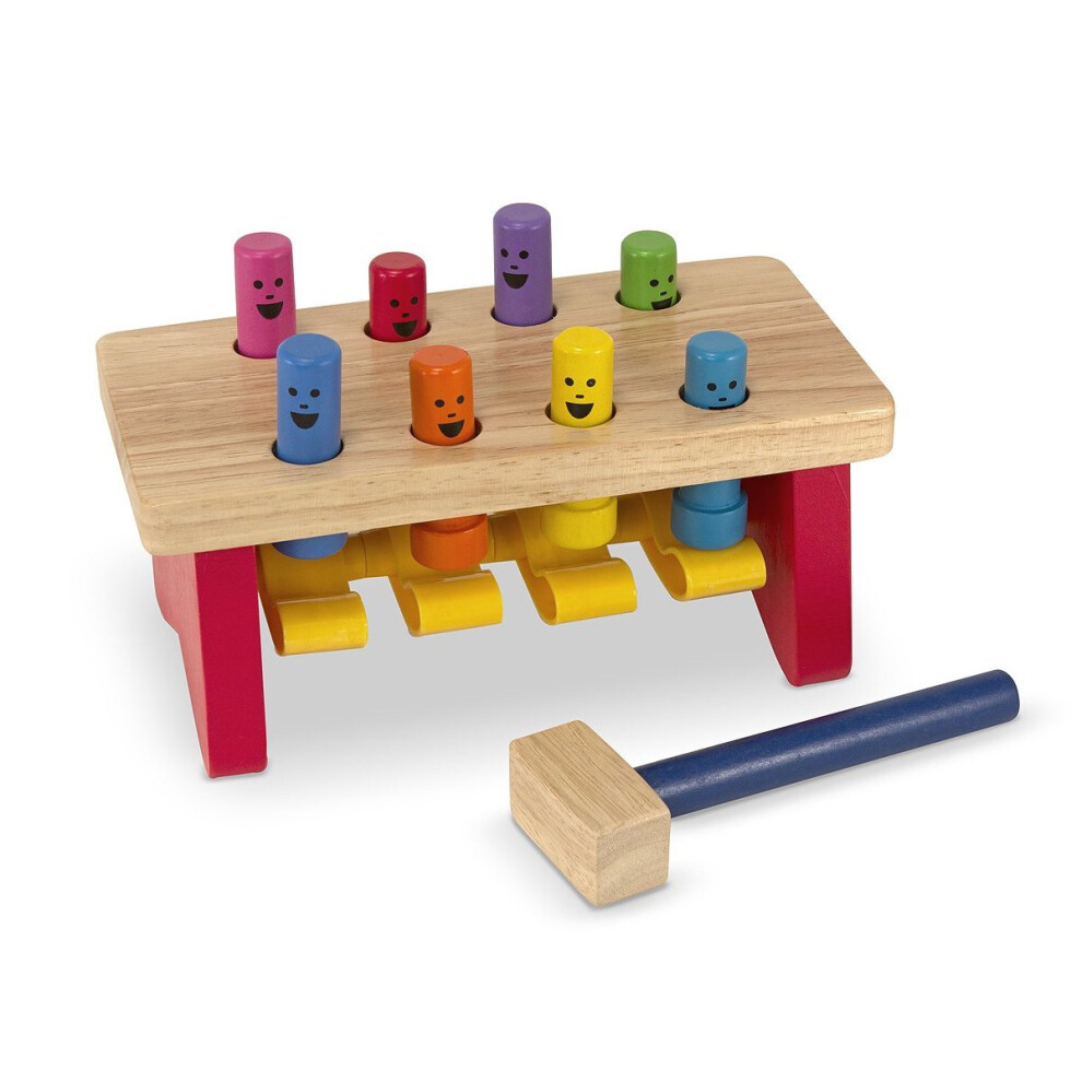 Melissa & Doug Deluxe Pounding Bench Wooden Toy With Mallet