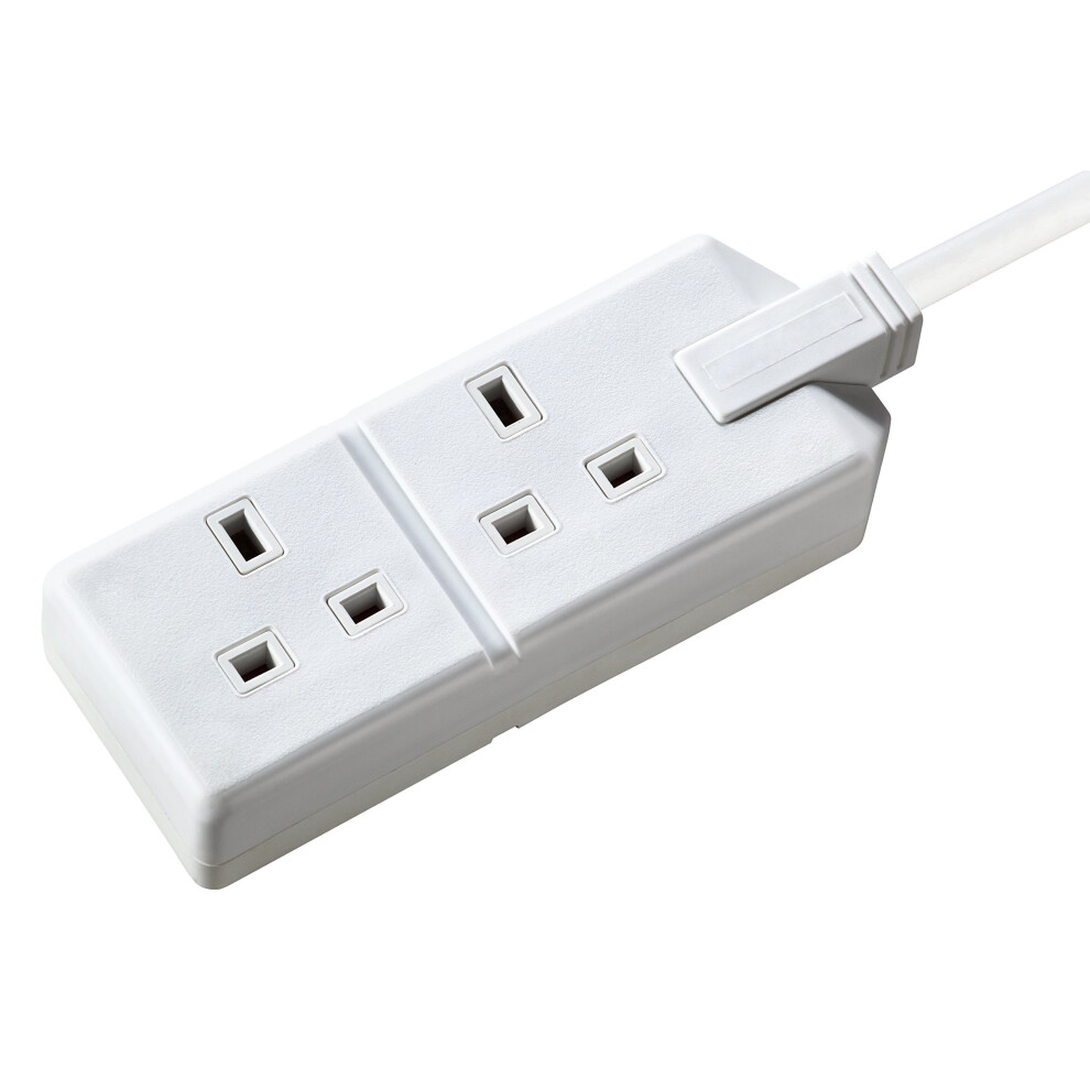 Masterplug Exs1324w 13Amp 2 Socket Heavy Duty Extension Lead - White 5015056356624