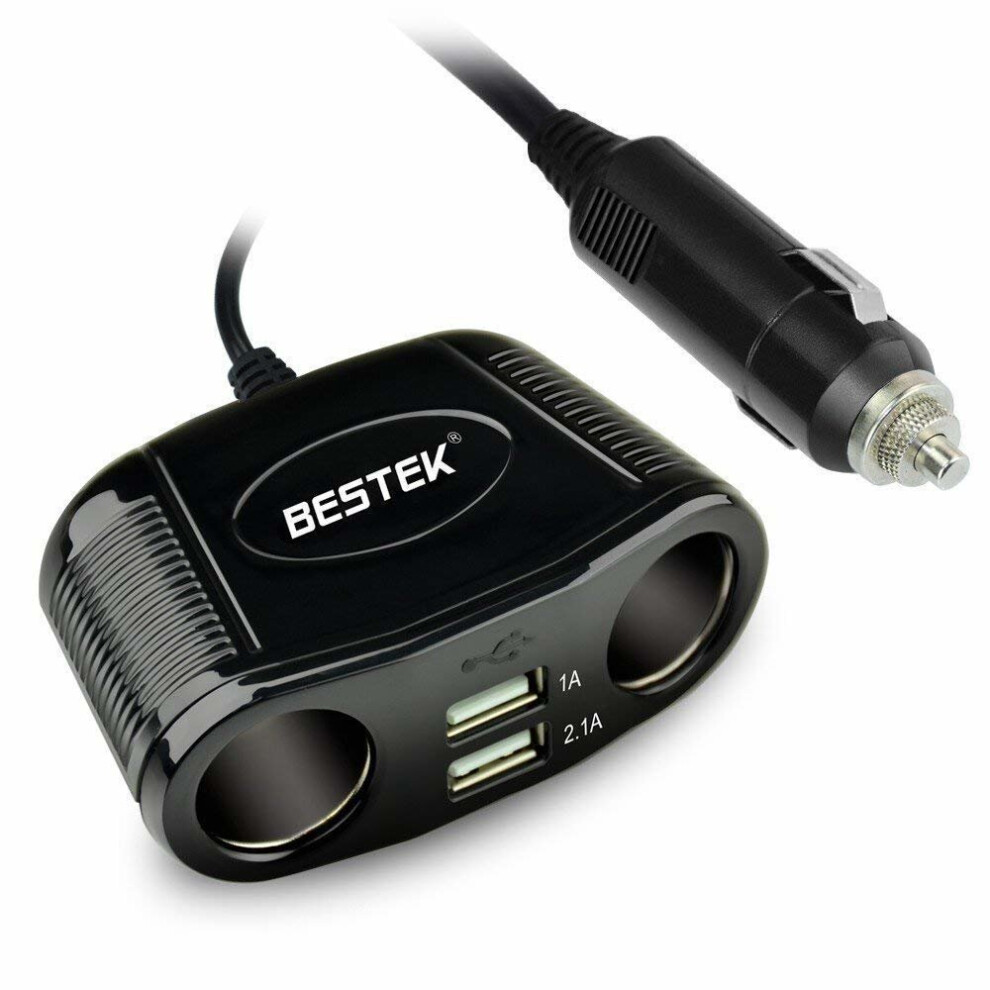 Bestek 2-Socket Cigarette Lighter Car Charger Power Adapter Dc Outlet Splitter With 3.1A Dual Usb Ports For Iphone Ipad, Samsung Galaxy Android... 6950334928096