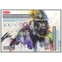 Blocco di carta acquerello - Derwent - 42x29,7cm - 300g/m² - 12 fogli - Misto