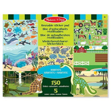 Melissa & Doug Reusable Sticker Pad: Habitats - 150+ Reusable Stickers