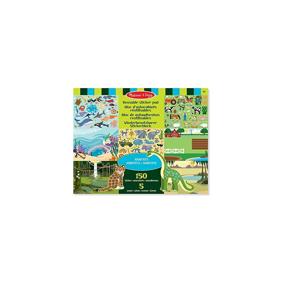 Melissa & Doug Reusable Sticker Pad: Habitats - 150+ Reusable Stickers