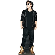 Star Cutouts Cut Out of Justin Bieber Hoodie and Gold Shoes