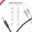 Ugreen Audio Adaptér Jack 3,5 mm (samec) na 2xRCA (samice) kabel, 0,25 m - šedý 2