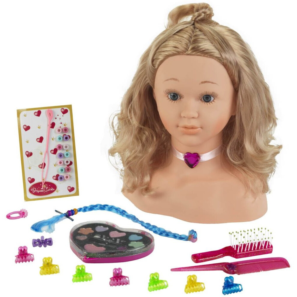 Theo Klein 5240 - Princess Coralie Hairstyling Head, Make-Up Head